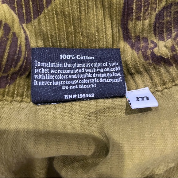 Big Bud Press Mushroom Paint Stamp Sailor Corduroy Cropped Jacket Size Medium - Picture 8 of 14